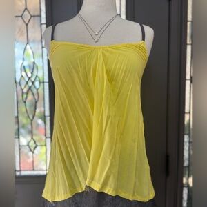 Ella Moss Yellow Cami with Gray Lace Trim Size Small